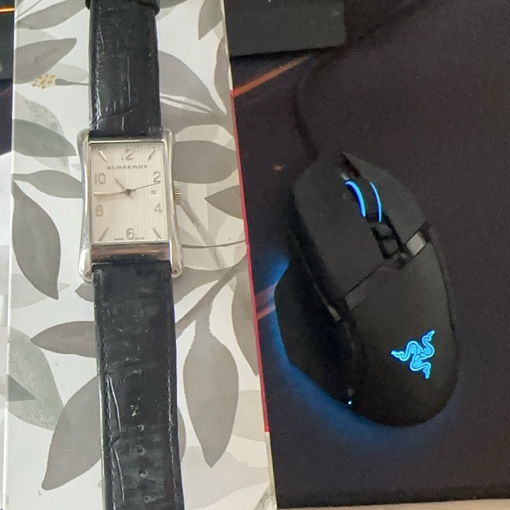 Burberry Silver and Black Watch